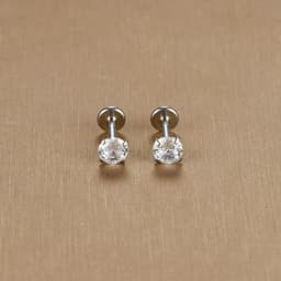 2PC Labret Tragus Stud Earrings 16G Surgical Stainless Steel CZ Crystal Monroe Helix Cartialge Conch Medusa Lip Body Piercing
