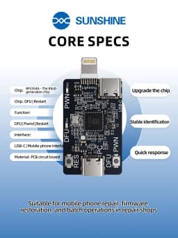 SUNSHINE RP2354A Pico DFU Engineering Board One‑Click DFU PWND Tool for iPhone XR‑11Pro Max iPad Repair