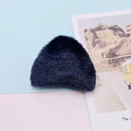 30Pcs 6*5.5CM Furry Felt Plush Padded Cat Ear Appliques For Children Headwear Accessories Clothes Sewing DIY Craft Patch