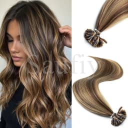 30g/pack Straight Nail U Tip Hair Extensions Real Human Hair Straight Capsules Keratin Tip Human Hair Extensions Natural Black Balayge Natural Black Brown Blonde Hot Fusion Human Hair Extensions 50Strands