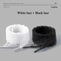 Fancy Lace 2.9CM Width Flat Shoelace for Sneakers Shoelaces for Women Casual Shoes Black White Shoe Laces Accessorices