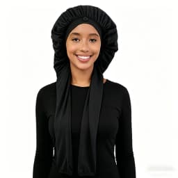 Women's Bonnet Satin Sleeping Hat Long Tail Braid Hair Night Sleep Cap Head Cover Bonnets Shower Caps For Sauna Bathing Bonnet