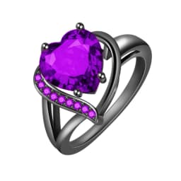 customer style heart copper metal women ring stainless steel men ring