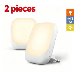 EU Plug LED Sensor Night Light Smart Dusk‑to‑Dawn Warm Light for Room Corridor Bathroom Home Decor