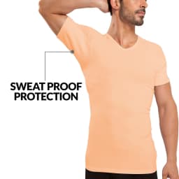 WESPROJECT Men Lancin Modal Sweatproof Anti T Shirt Against Underarm Sweat Proof Slim Fit V Neck T-Shirt
