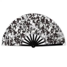 Anime U-Uchihaes Sasuke Japan Folding Hand Fan Custom Red Cloud Polyester Fabric Fan Novelty Summer Accessory Decorative Fans