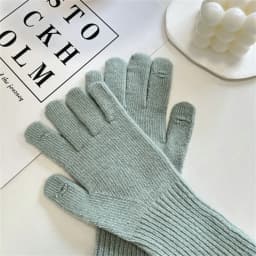 Women's Pure Color Knitted Woolen Gloves Winter Windbreaks Student Riding Split Finger Thick Warm Gloves Couple Christmas Gifts