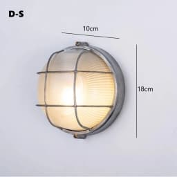 Round Outdoor Retro LED Wall Lamp E27 Waterproof Moisture Industrial Aluminium Glass Sconce Light Bathroom Garden Porch Light