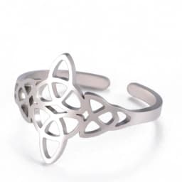 Celtic Knot Ring Stainless Steel Opening Adjustable Men's and Women's Witchcraft Talisman Jewelry Gift