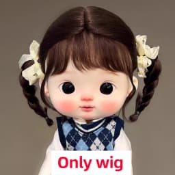 Blyth doll wig soft wavy curving air bangs Long hair Short hair High Ponytail for Big Size Head Doll DianDian Wig 9-10 inch