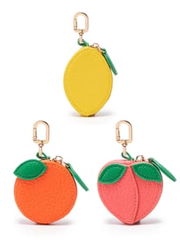 Fashion Personality Red Cherry Shape Fruit Pendant Coin Purse Mini Cute Keychain PU Leather Bag Pendant Small Bag Gift for Girls