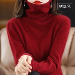 Autumn and Winter 2022 Women's High Neck Pullover 100% Pure Mink Cashmere Sweater Knitted Soft Fashion Women's Clothing