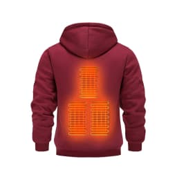 Mens USB Heated Jacket Winter Electric Heating Sweatshirt with Hood Warm Rechargeable Thermal Clothing for Outdoor Sports Skiing