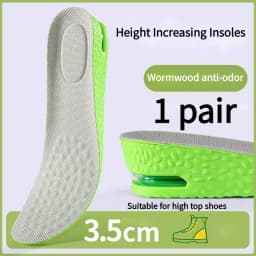 Height Increase Insole for Men Growing Sole Shoes Insoles Unisex Quality Sports Air Shock Absorbing Anti-Odour Shoe Pads 1Pair
