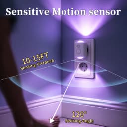 Motion Sensor Plug in Night Light Dimmable LED Wall Lamp with RGB Color Changing for Bedroom Hallway EU Plug