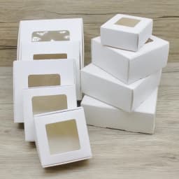 10pcs DIY Handmade Gifts Box with Window Marbling Style Paper Candy Boxes Cake Package for Wedding Home Party Supplies