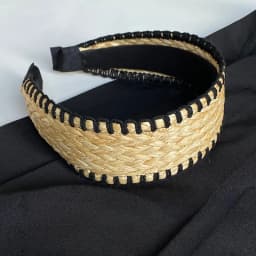 1PC Vacation-style Straw Woven Wide-brimmed Headband - Bohemian Head for Seaside Photos, Stylish and Versatile Hair Clip/Hair Ac
