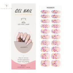 16/20/22Tips Semi-Cured Gel Nail Patch Adhesive Sliders Long Lasting Full Gel Nail Stickers DIY Manicure Harden In UV Lamp Need
