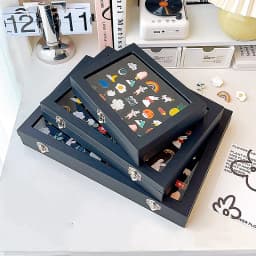 Pin Display Case Breastpin Medal Display Box Storage Box Dust-Proof Brooch Box Display Rack Jewelry Medal Collection Display Box