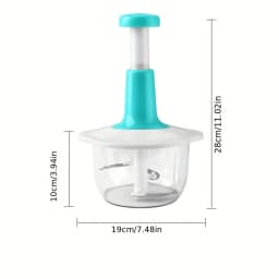 Manual Press Vegetable Chopper & Garlic Mincer Stainless Steel Blade Food Processor for Kitchen Cooking, Multifunctional Grinder