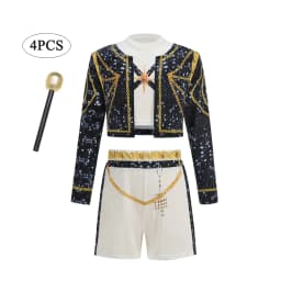 New Girls 3 PCS Set Halloween Cosplay Top Jacket Skirt Shorts Dance Role Play Singer Show Outfit Stage Performance Costume