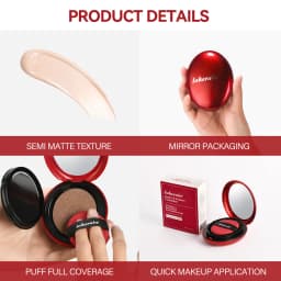 Lakerain Cushion Foundation Sunscreen Waterproof Long-lasting Brighten Foundation Cream Women Base Makeup Face Korean Cosmetics