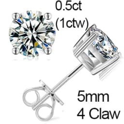 Round Moissanite Diamond Ear Studs Earring Pass Diamond Test Moissanite Stud Earrings For Women Man Sterling Silver Jewelry Gift