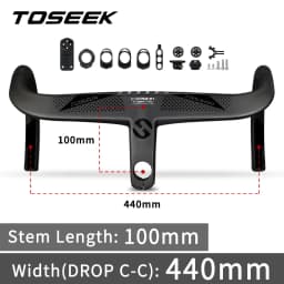TOSEEK TR5500 Bicycle Handlebar T800Carbon Handlebar Integrated Road 28.6mm Integrated Road Handlebar With Bike Computer Holder