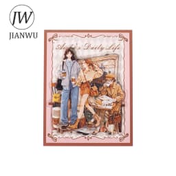 JIANWU Vintage Life Flower Character Landscape Material Collage Scrapbooking PET Sticker Creative DIY Journal Stationery
