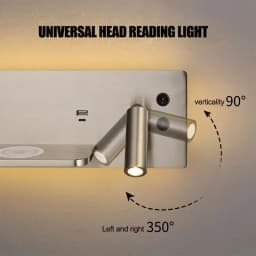 Multifunction Wall Lamp With Led Phone Wireless Charger Shelf Night Lighting Table Bed Reading Bedroom Hotel Bedside USB Sconces