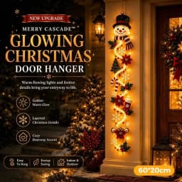 Christmas Magic Trail Wall Light-LED Glowing Christmas Scene Wall Decoration,Santa Sleigh Reindeer Hanging Decoration For Party