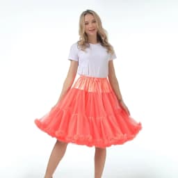 Skirt Length 55cm Women Tutu Skirt Solid Fluffy Tulle Princess Ball Gown Pettiskirt Ladys Ballet Party Performance Dress PP008