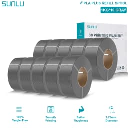 SUNLU PLA/PETG/PLA PLUS 3D Filament Refill 1.75mm Neatly Wound 3D Filament Bundle Refill for Most Brand Reuseable Spool 10KG