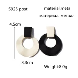 25 Styles New Acetat Black White Stripe Round Drop Earrings For Women Double Layers Triangle Square Leaf Heart Ear Jewelry