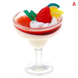 1/2pcs Drink Ice Cream Cups Cocktail Glass Model Pretend Play Mini Food Fit Play House Toy Doll Accessories Dollhouse Miniature