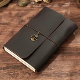A5 Three Fold Journal Real Leather Notebook Refillable Vintage Style Diary Traveler Note Books Back to School Gift