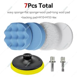 Car Detailing Polishing Disc Waxing Sponge Pad Kit With M10 Drill Adapter Sanding Sandpaper For Polisher Headlight Restoration