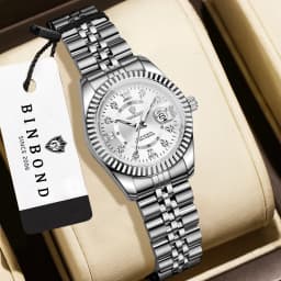 BINBOND Original Couple's Quartz Watches Luminous Waterproof Gift For Lover Men's Women's Watch Mujer Relojios +Gift Box