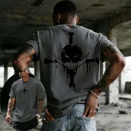 ONE PIECE Animation Derivatives White Beard Printed Short Sleeve T-Shirt Men's and Women's 2025 Summer Fashion Casual Cotton Top