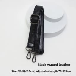New Yu Black Leather Bag Strap Single Shoulder Crossbody Bag Long Strap School Bag Backpack Accessories Women's Bag Belt
