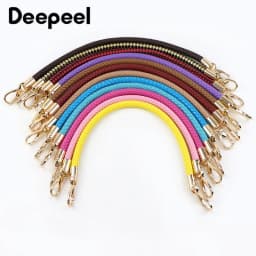 2Pcs Deepeel 30/40/50/60cm Leather Bag Handles Woven Rope Shoulder Strap Metal Buckles Handbag DIY Replace Bags Accessories