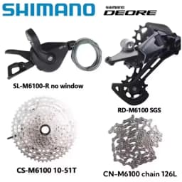 SHIMANO DEORE M6100 Groupset SL RD CN CS M6100 For 1x12s MTB Rear Derailleur 10-51T Cassette Sunshine K7 DEORE 12S 4pcs Kit
