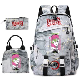 Demon Slayer Anime Backpack Set for Girls Demon Slayer 3Pcs School Bag Lunch Kit Pouch