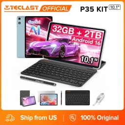 Teclast P35 10.1' Tablet Android 16 16(3+13)GB RAM+32GB ROM Support 2TB TF Expandable Lightweight 6000mAh Battery Tablets TDDI Full Lamination with Case Keyboard Stylus