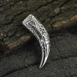 Punk Vikings Wolf Teeth Necklaces Men Stainless Steel Norse Runes Fenrir Odin Wolf Horn Pendant Valknut Amulet Icelandic Jewelry