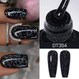 MEET ACROSS 7ml Glitter Sequins Thermal Gel Nail Polish 3 Layers Temperature Color Changing Semi Permanent UV Gel Varnish Nails
