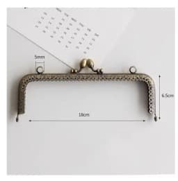10PCS 18cm Metal Purse Frame Square Embressed Antique Bronze Lace Coin Purse Frame Kiss Clasp Accessory