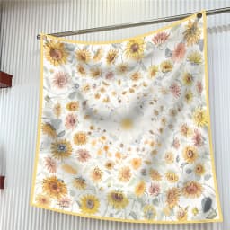 Silk Scarf Women Trees Printed Square Scarves Head Echarpes Silk Foulards Femme Wraps Beach Shawls Bandana Lady Hijabs 90CM