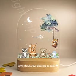 Customized Baby Birth Night Light Personalized Name Animal Bear Bunny Rabbit with USB Lamp for Bedroom Birthday Christmas Gift