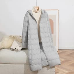 Schinteon Women's Lightweight 90% White Duck down Long Jacket with Hood Fashion Autumn Winter High Qaulity Slim Outwear 2026